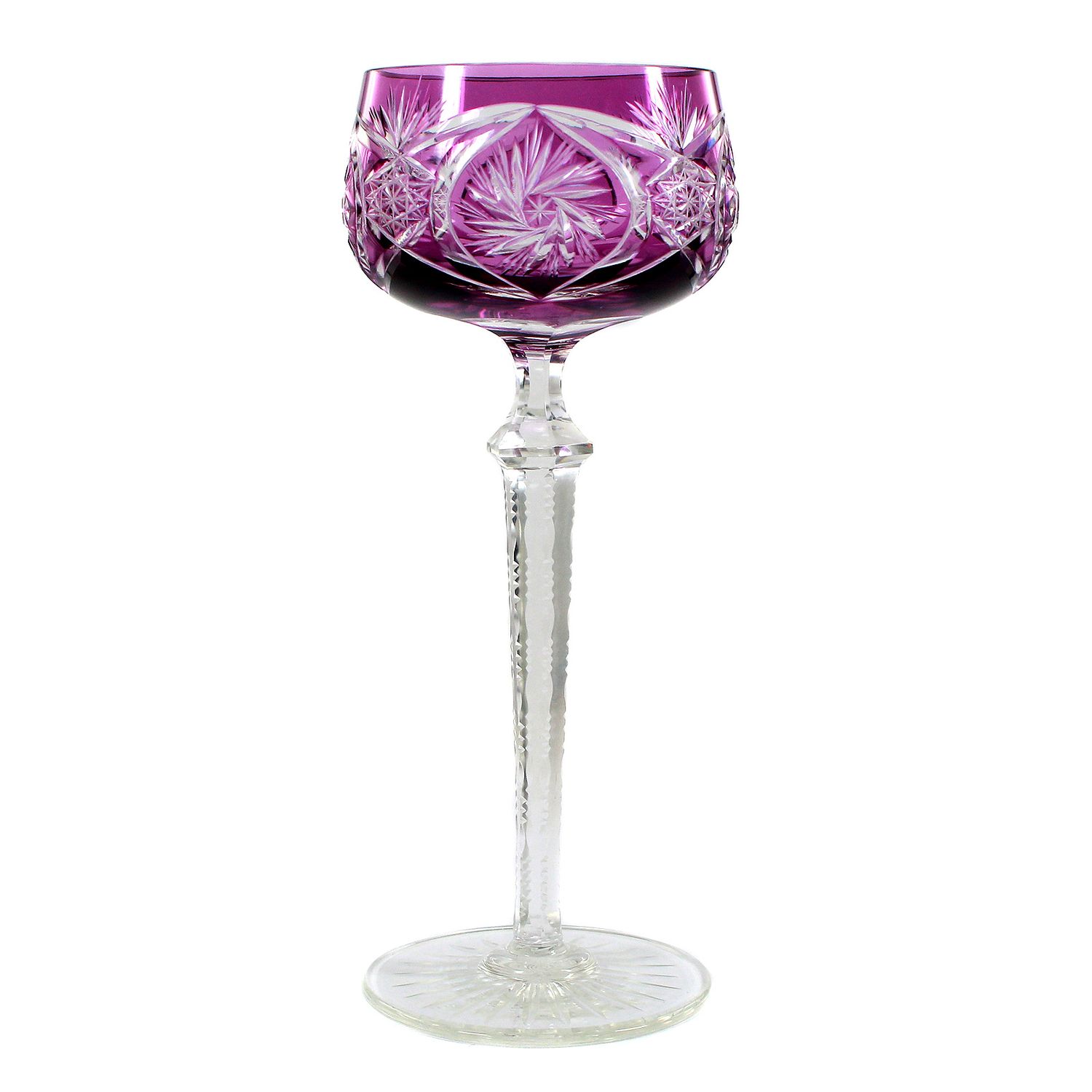 Overlay Roman made of colorless crystal glass with decorative cut, Neumann and Staebe around 1920