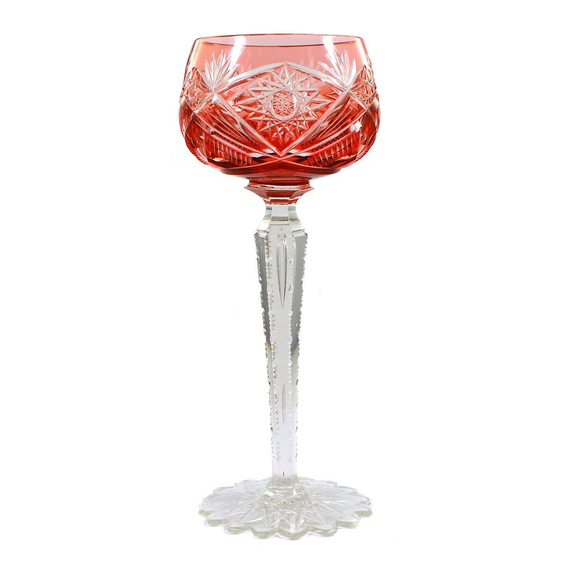 Overlay Roman made of colorless crystal glass with decorative cut, Neumann and Staebe around 1920