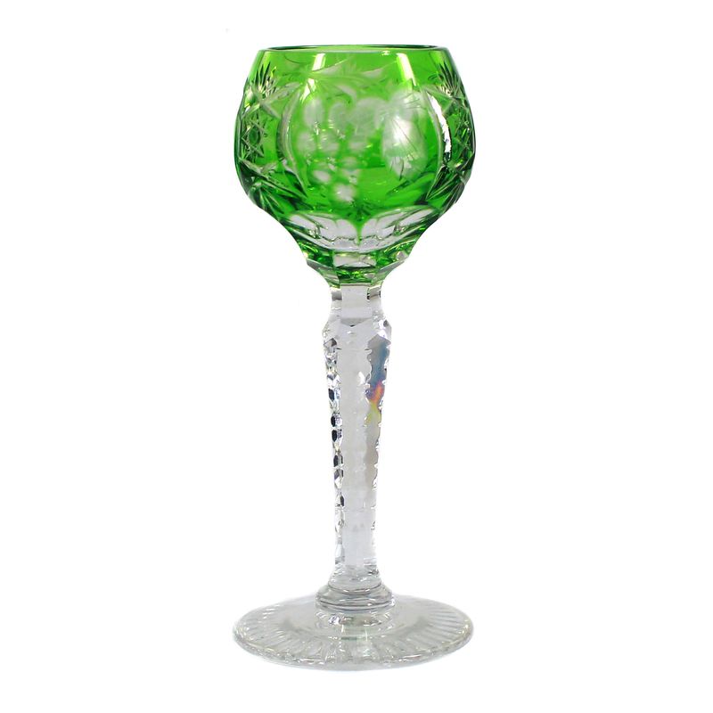 4 liqueur goblets with different colored overlay, Nachtmann, Traube series.