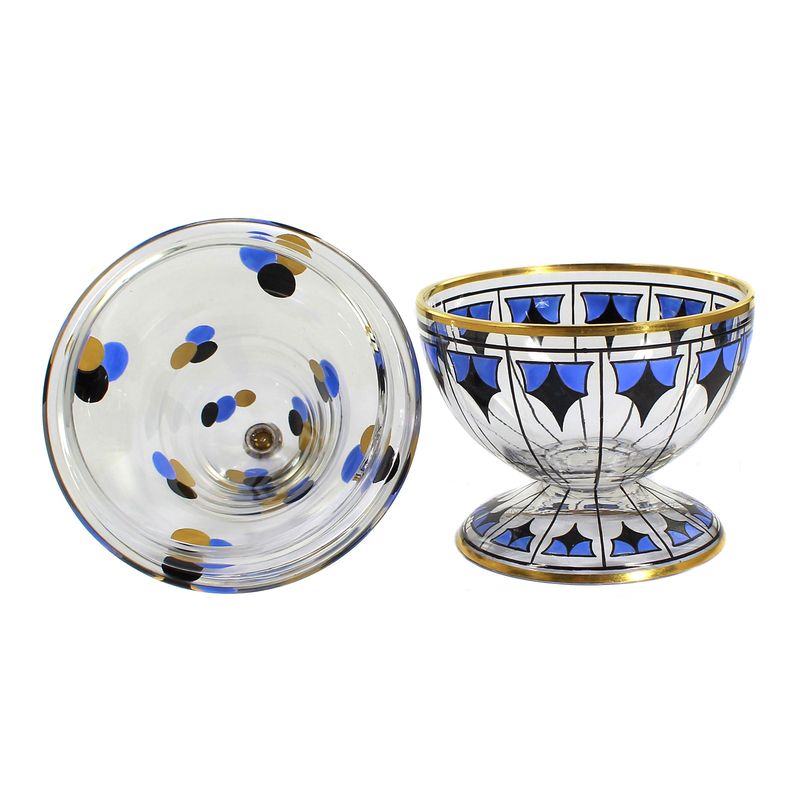 Lidded box with gold and enamel painting, Josephinenhütte, designed by S. Haertel around 1921