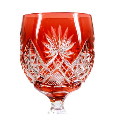 Stängelglas mit amberfarbenem Überfang, Val St. Lambert um 1910-15.
