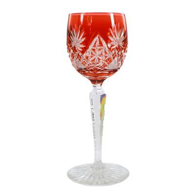 Stängelglas mit amberfarbenem Überfang, Val St. Lambert um 1910-15.