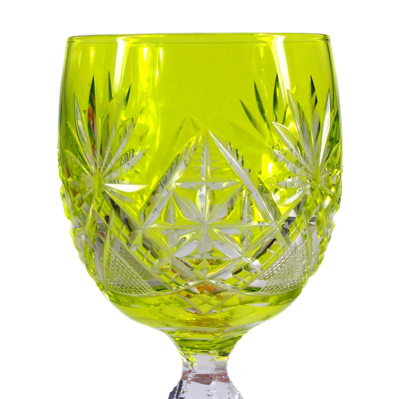 Stem glass with Japanese yellow overlay, Val St. Lambert around 1910-15.