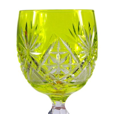 Stängelglas mit japan gelbem Überfang, Val St. Lambert um 1910-15.