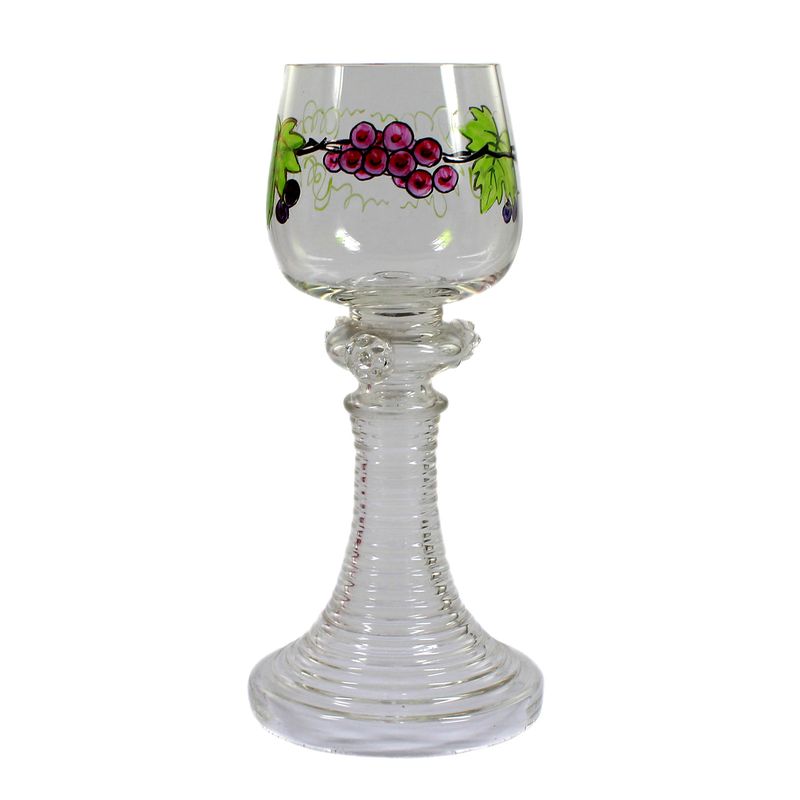 Wine goblet made of colorless glass with transparent painting, Silesia or Bavarian Forest, around 1900