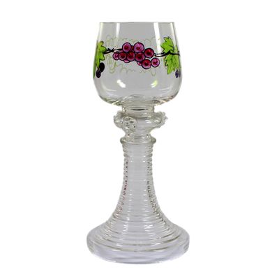 Weinrömer aus farblosem Glas mit Transparentmalerei, Schlesien oder Bayerischer Wald, um 1900