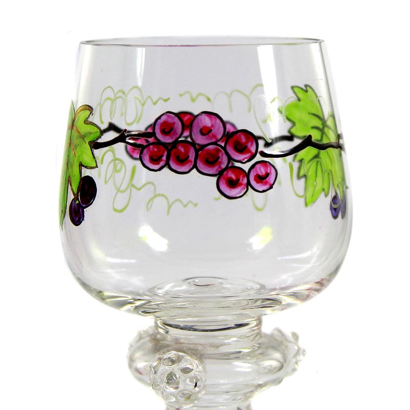 Wine goblet made of colorless glass with transparent painting, Silesia or Bavarian Forest, around 1900