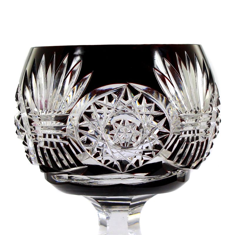 Crystal glass overlay goblet with wedge-cut decoration, Josephinenhütte F 9828