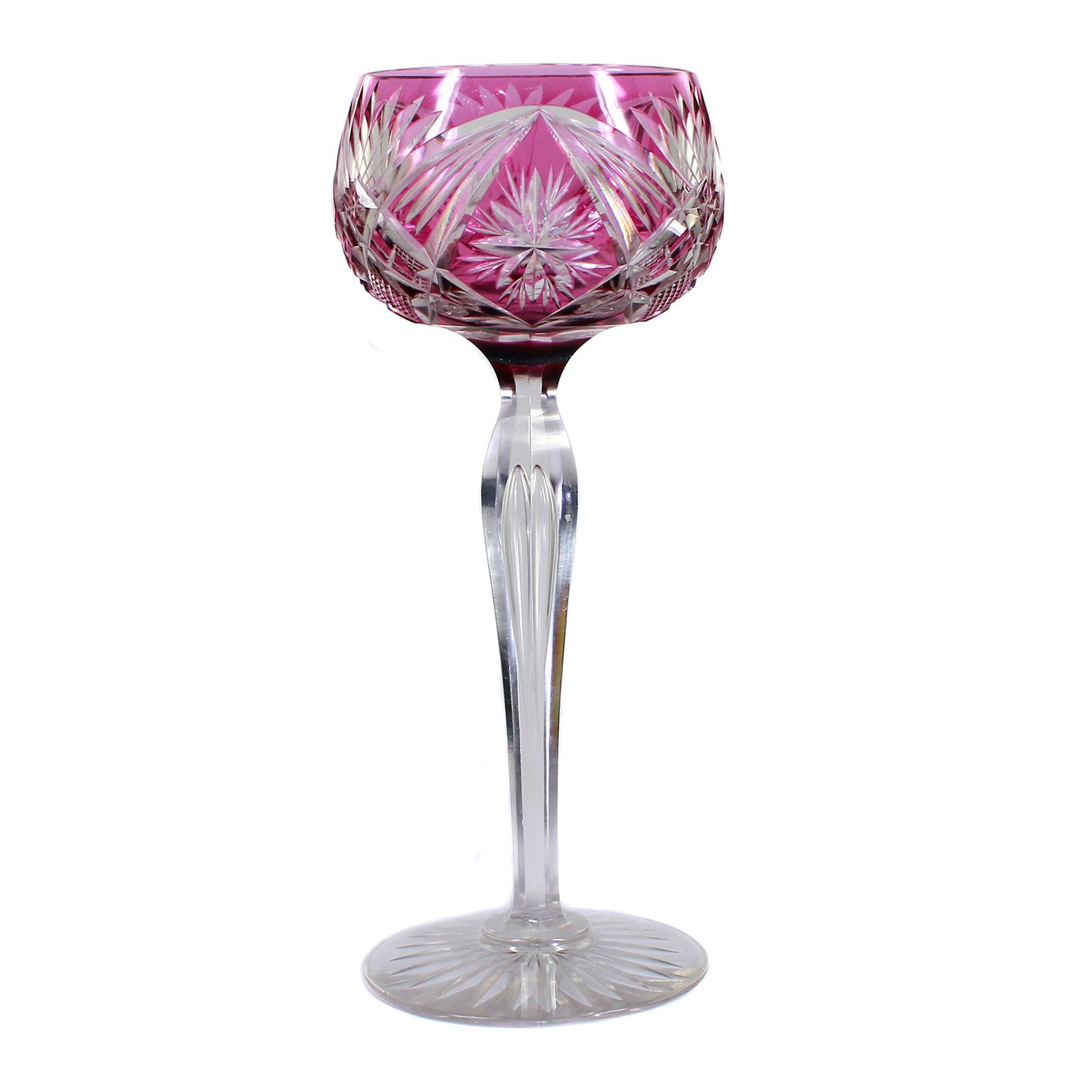 Stem glass with overlay, Rheinische Glashütten, Hanover model around 1920