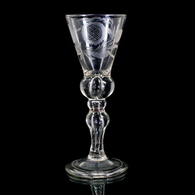 Wine glass with baluster shaft and bell-shaped cup, Saxony, probably Heidelbach