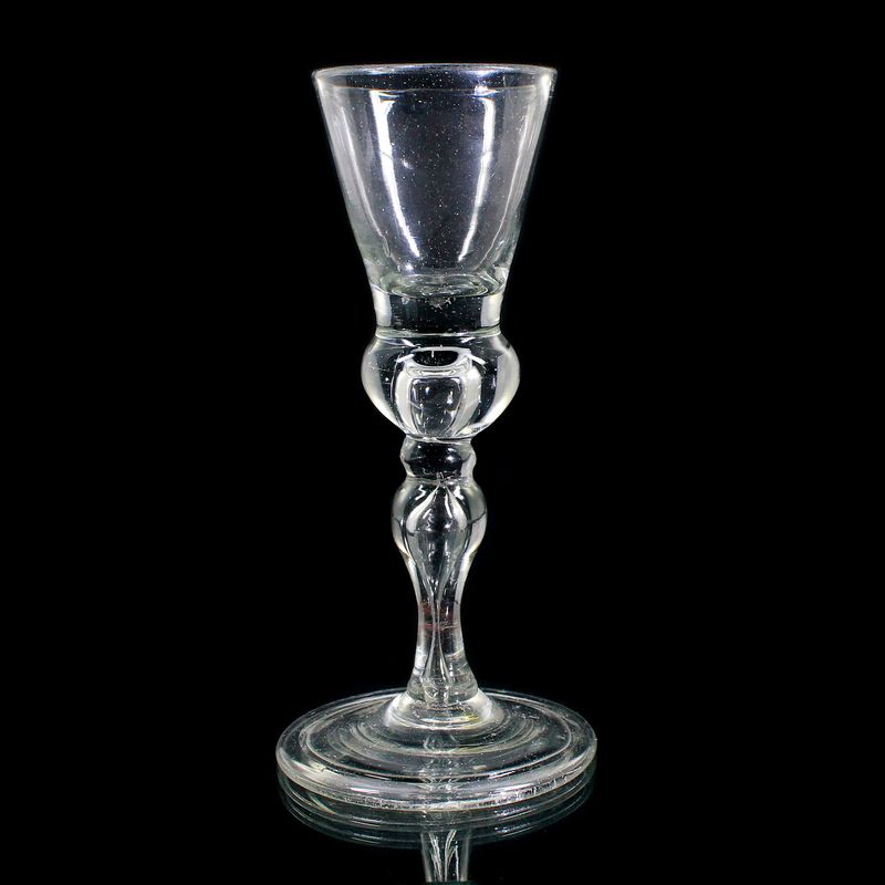 Wine glass with baluster shaft and bell-shaped cup, Saxony, probably Heidelbach