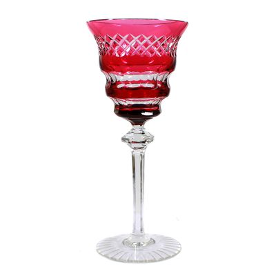 Stängelglas mit violettem Überfang, Josephinenhütte, Entw. A. Pfohl, Form 037