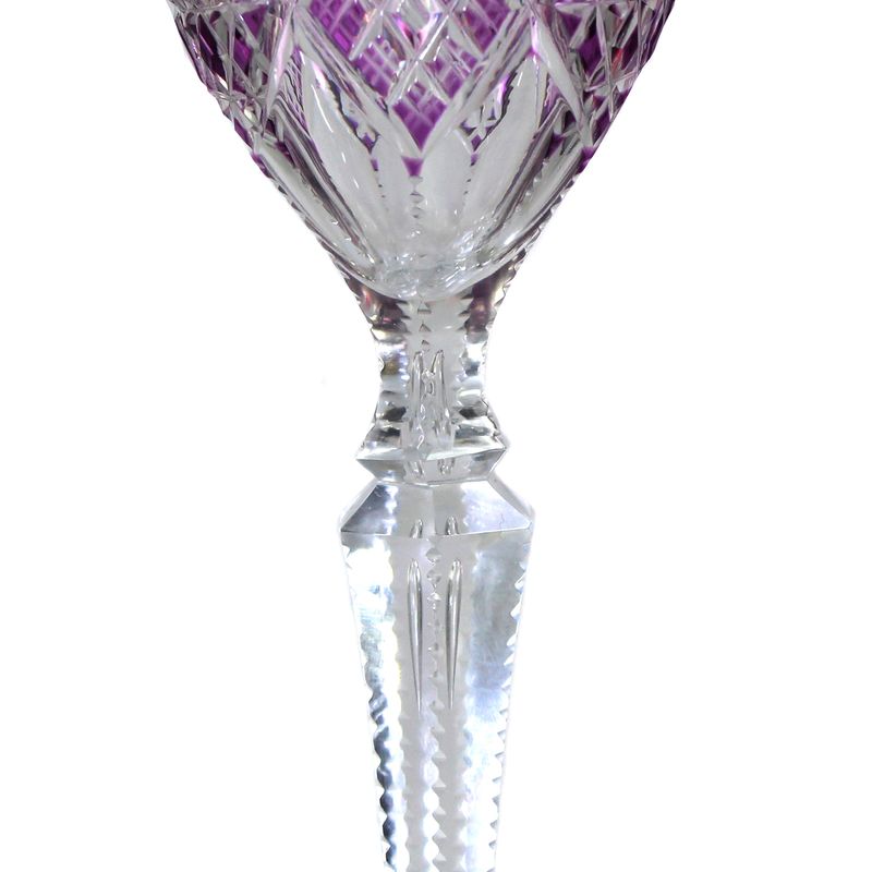 Stem glass with violet overlay, Josephinenhütte, form 2/46, around 1910-20.