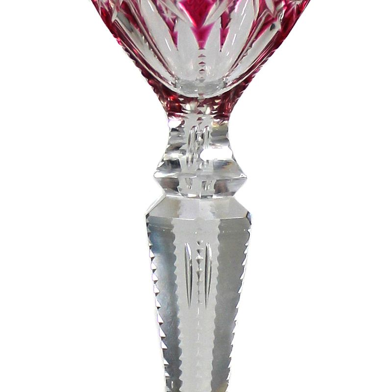 Stem glass with rose-colored overlay, Josephinenhütte, form 2/46, around 1910-20.