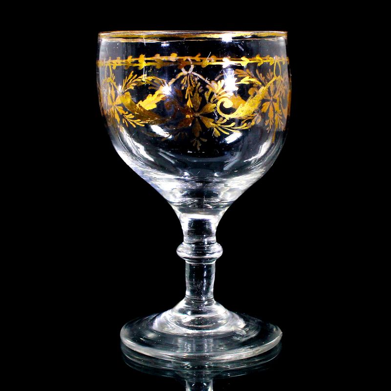 Goblet with floral gold painting, France or Spain, 1/4 of the 19th century.