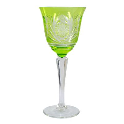 Stängelglas mit hellgrünem Überfang, Sachsen oder Thüringen um 1940