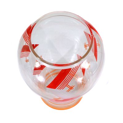Gefäß oder Vase mit geometrischen Dekor, Josephinenhütte, Entwurf Pfohl um 1929