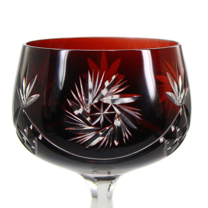 Stem glass with copper ruby ​​overlay and sling star, around 1925-30
