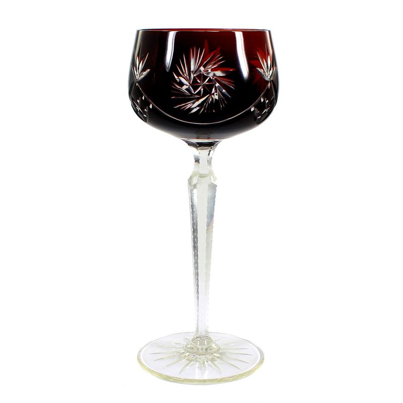 Stem glass with copper ruby ​​overlay and sling star, around 1925-30