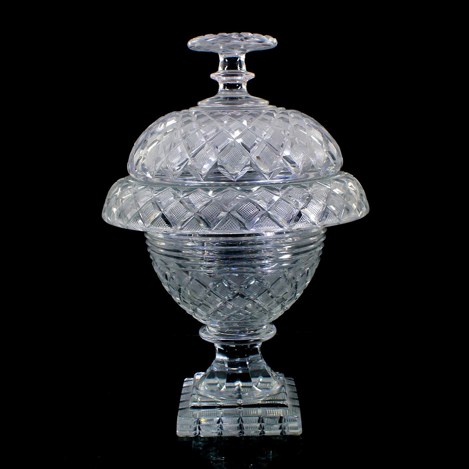 Large lidded vessel with rich cut decoration, France or Bohemia