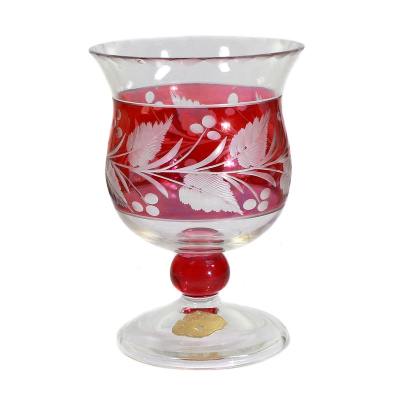 Small vase with decorative cut decoration, designed by A. Pfohl, Josephinenhütte around 1920
