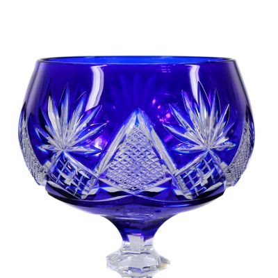Stängelglas mit kobaltblauem Überfang, Val Saint Lambert, Model Berncastel