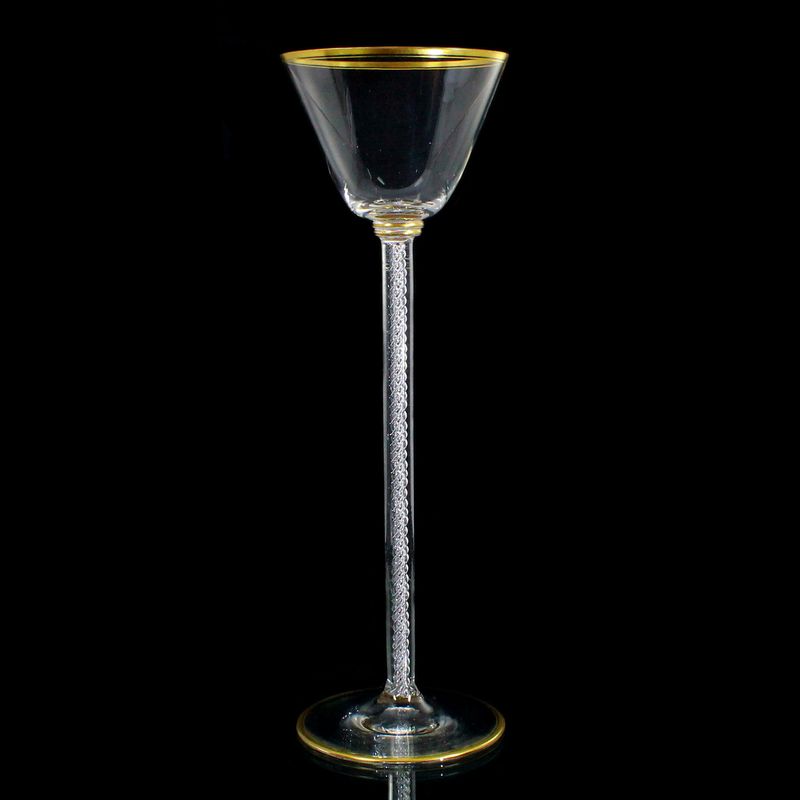 1st of 9th wine glass with air filigree, Josephinenhütte, draft A Gerlach around 1897
