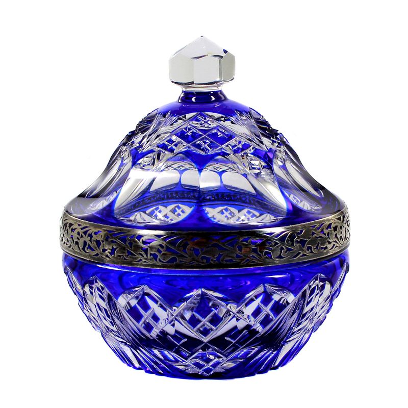 Lidded box with fine silver decoration, Josephinenhütte, designed by A. Pfohl around 1935