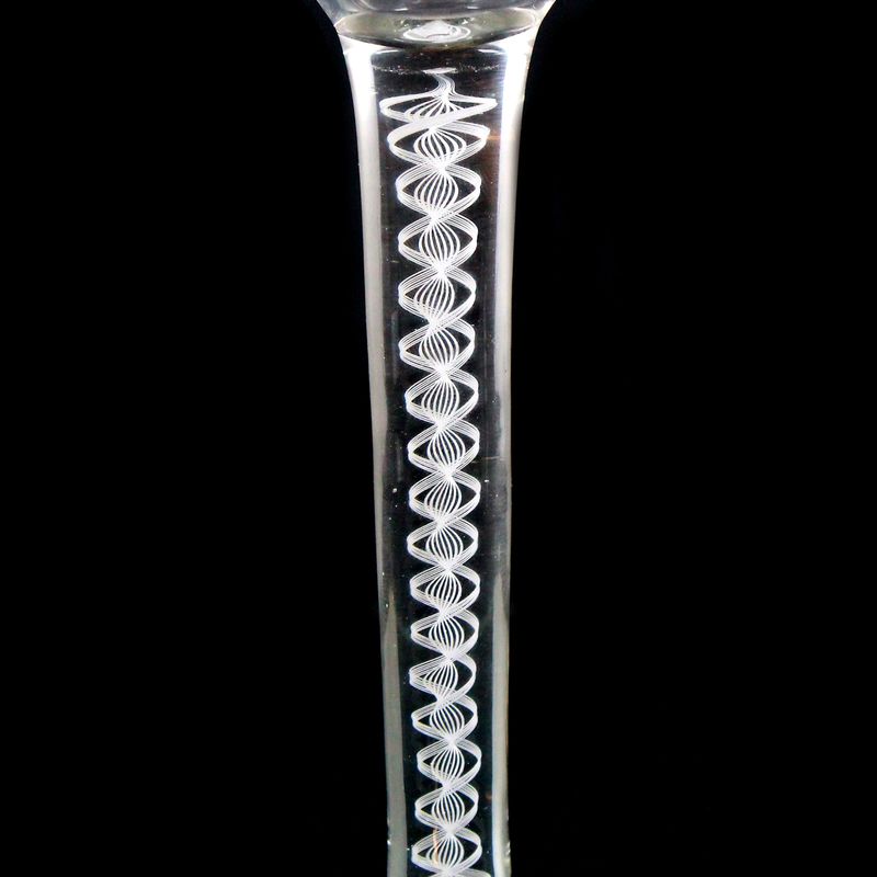 Thread glass goblet with white lace filigree, Josephinenhütte around 1900