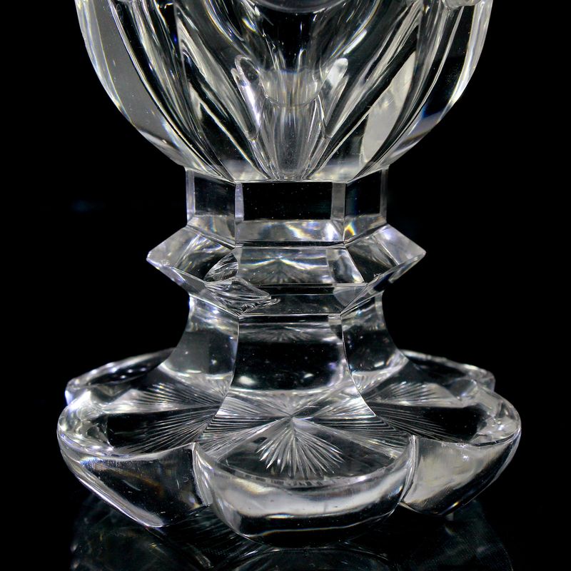 Footed cup made of colorless lead crystal glass with high-quality cut allegories