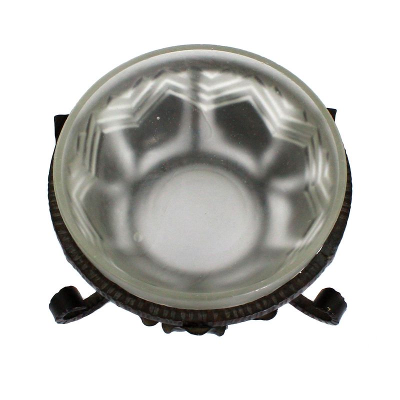 Small bowl in an iron frame, probably Muller Frères, Lunéville, 1920-30.