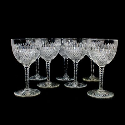 1. von 7. Stängelglas aus farblosem Kristallglas, Loreley, Val St. Lambert