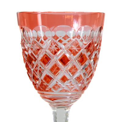 Überfangrömer mit orangen Überfang, Form 2/25, Josephinenhütte um 1920