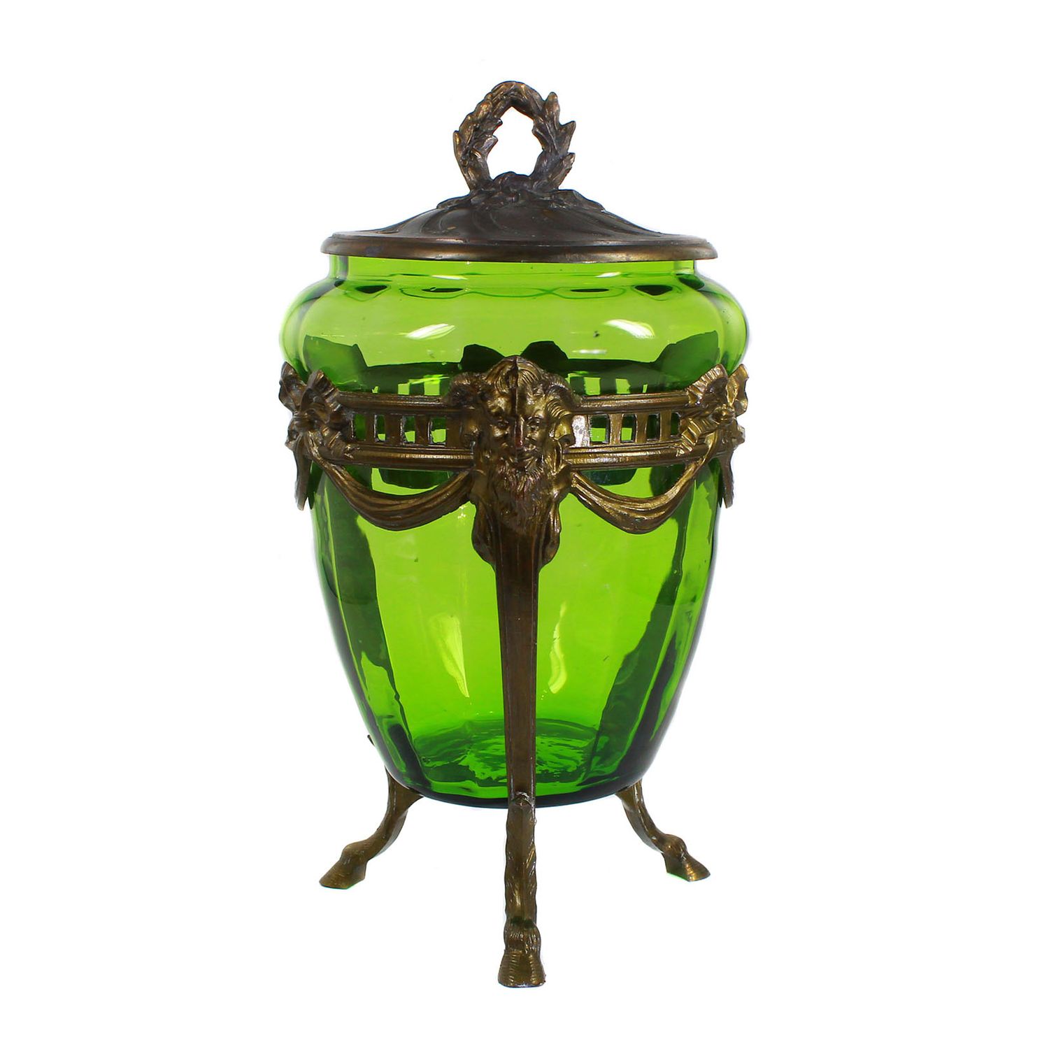 Grape washer with brass frame and depiction of mascarons, around 1880-1900