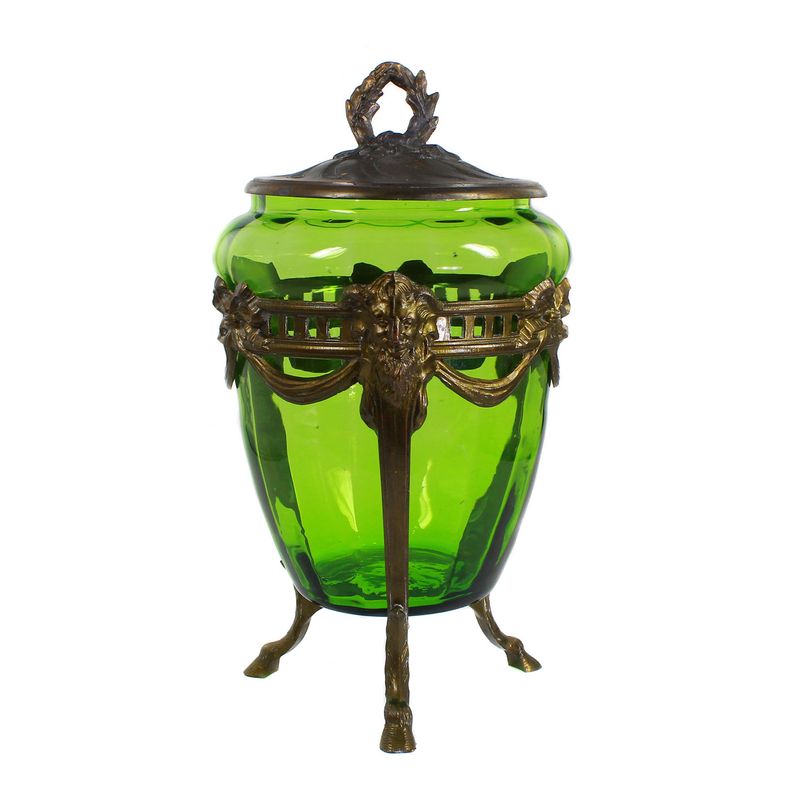 Grape washer with brass frame and depiction of mascarons, around 1880-1900