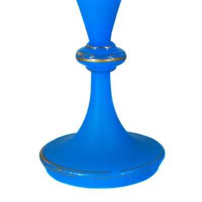 Hohe Vase aus hellblauem Alabasterglas, Harrach&#39;sche Neuwelt um 1860-70