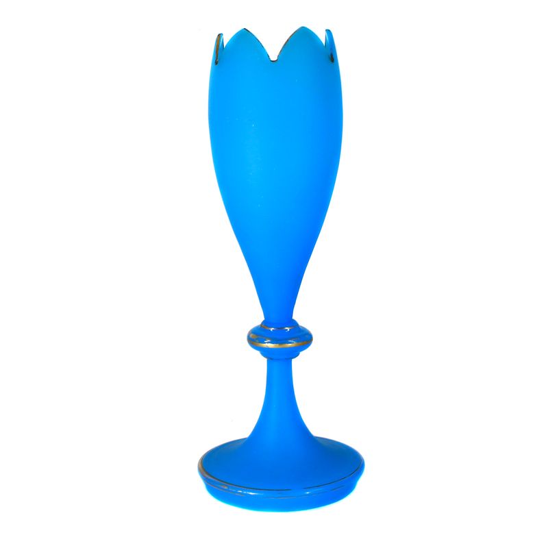 Tall vase made of light blue alabaster glass, Harrach&#39;sche Neuwelt around 1860-70