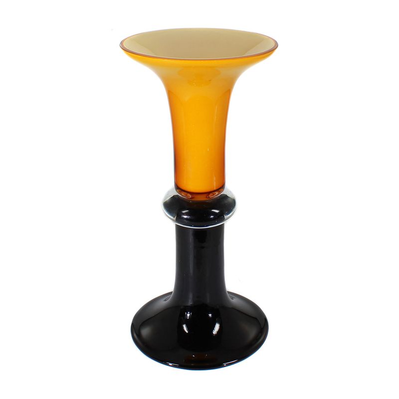 Art glass vase made of multi-colored glass in postmodern style, around 1990
