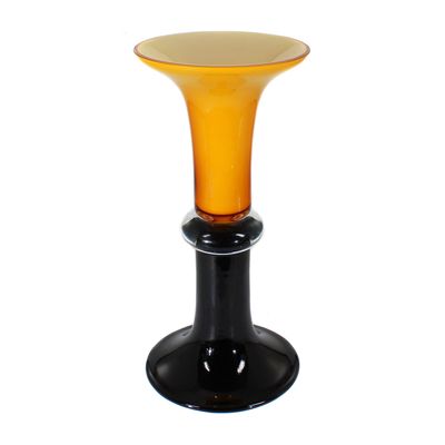 Kunstglasvase aus verschiedenfarbigen Glas im postmodernen Stil, um 1990