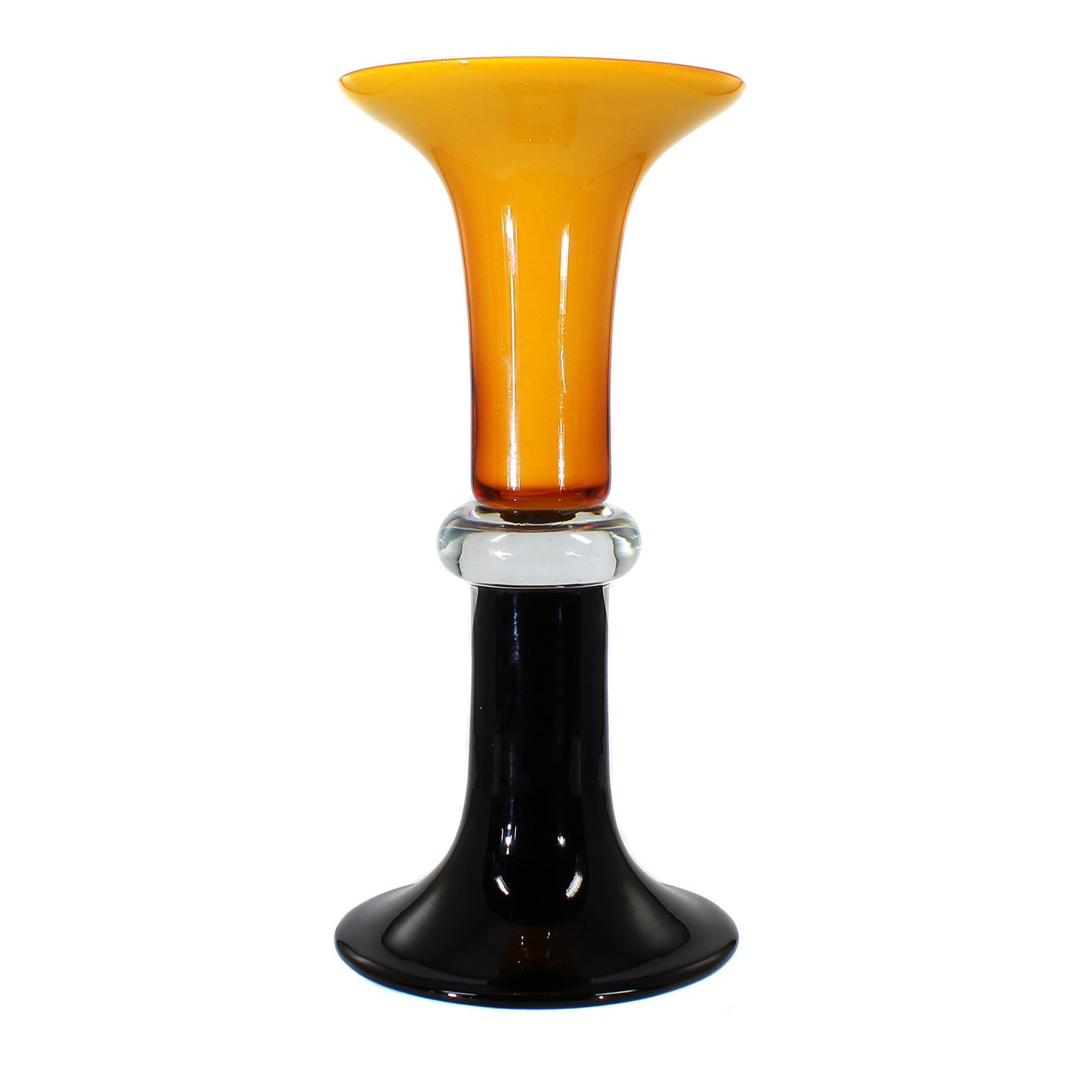 Art glass vase made of multi-colored glass in postmodern style, around 1990