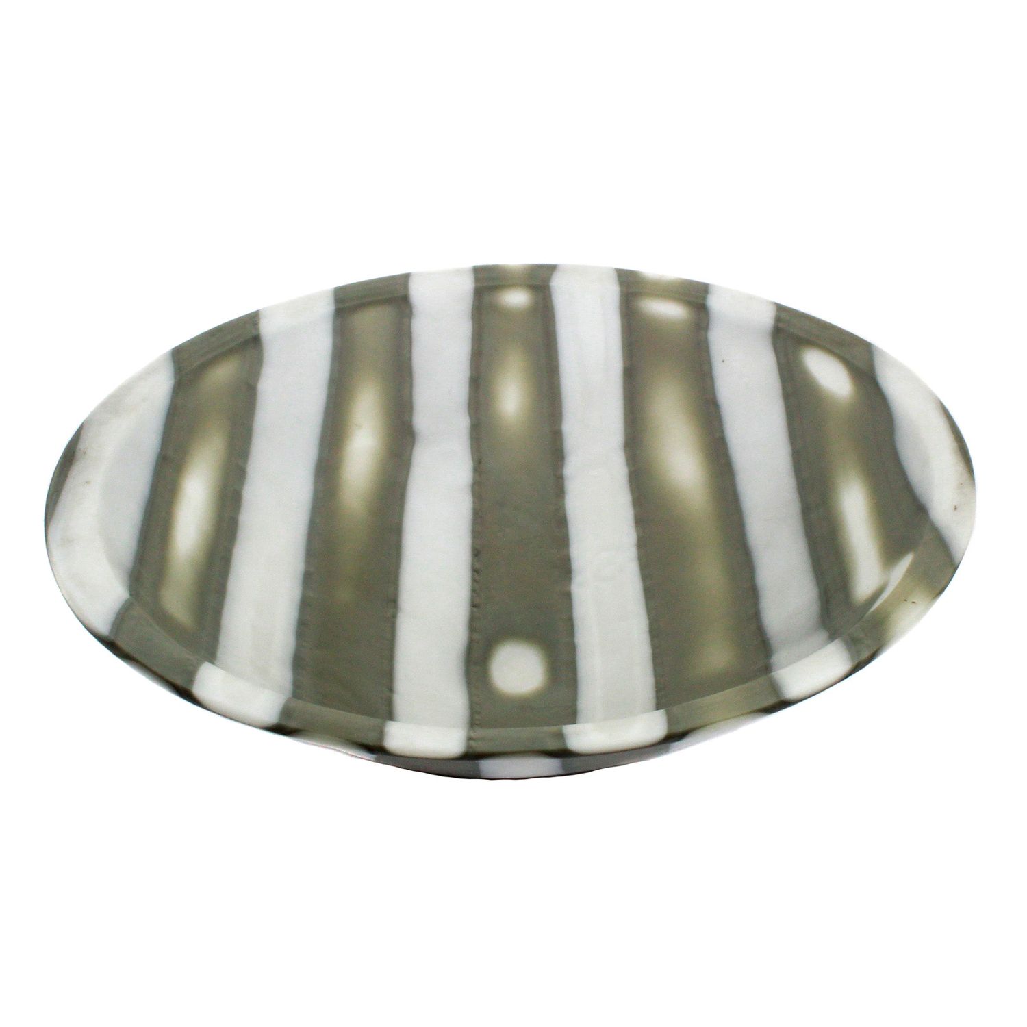 Mosaic glass bowl made of fused glass strips, signed Klaus Moje, around 1980