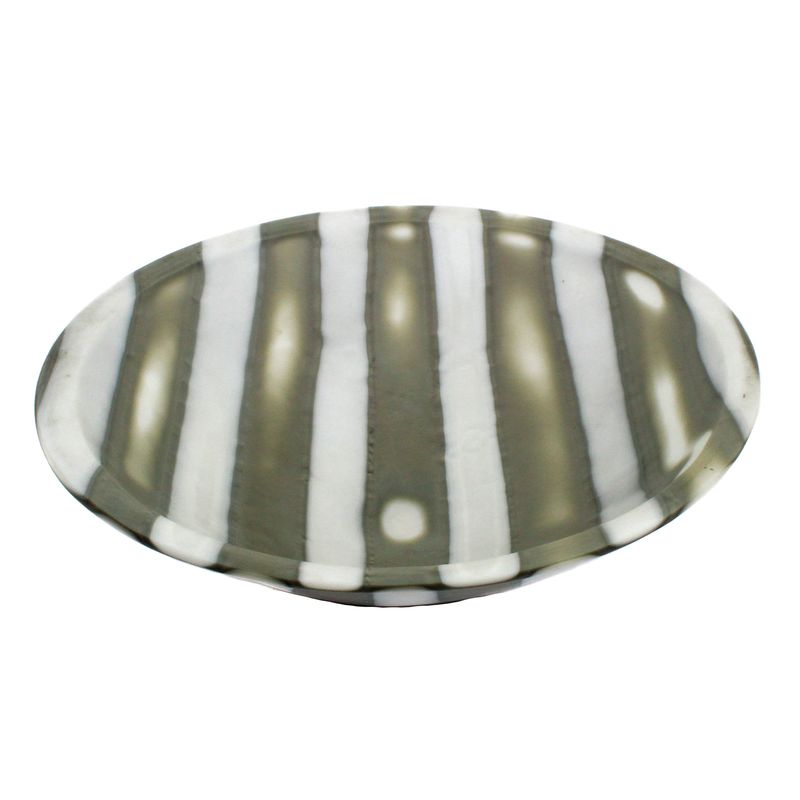 Mosaic glass bowl made of fused glass strips, signed Klaus Moje, around 1980