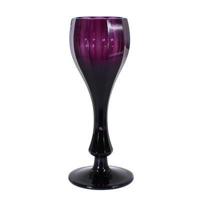 Art Deco Stängelglas aus dunkelviolettem Glas, Leo Moser um 1922