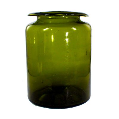 Vorratsgefäß aus olivgrünem Glas, Süddeutsch, 1. Hälfte des 19. Jahrhundert
