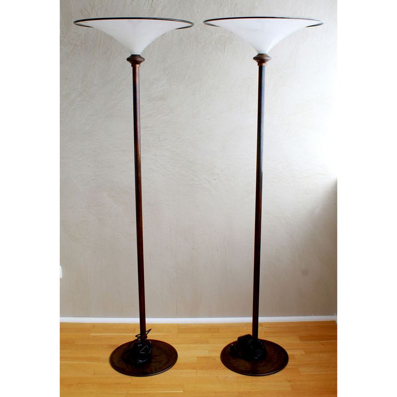 Pair of marbled glass floor lamps by Barovier &amp; Toso, Primavera series, circa 1980