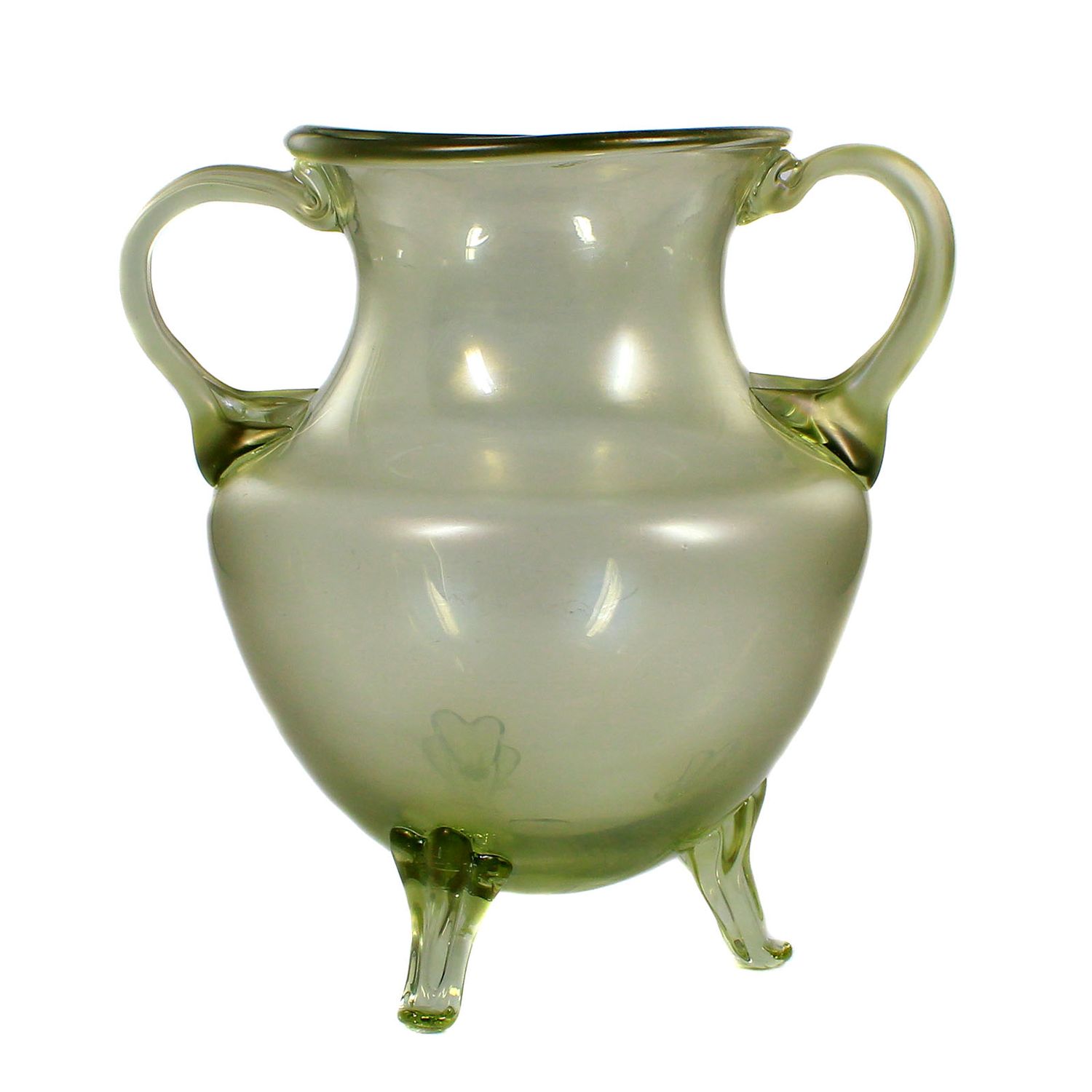 Double-handled vase made of opaque Cyprus glass, Josephinenhütte around 1881-1900.