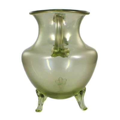 Double-handled vase made of opaque Cyprus glass, Josephinenhütte around 1881-1900.
