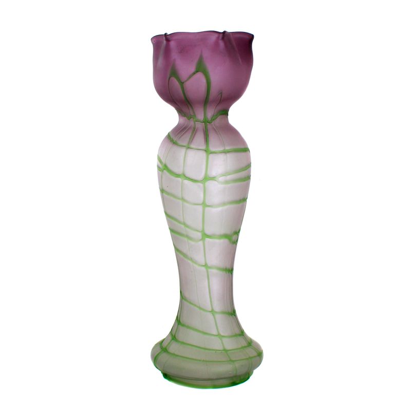 Large articulated vase with violet gradient, Bohemia around 1900