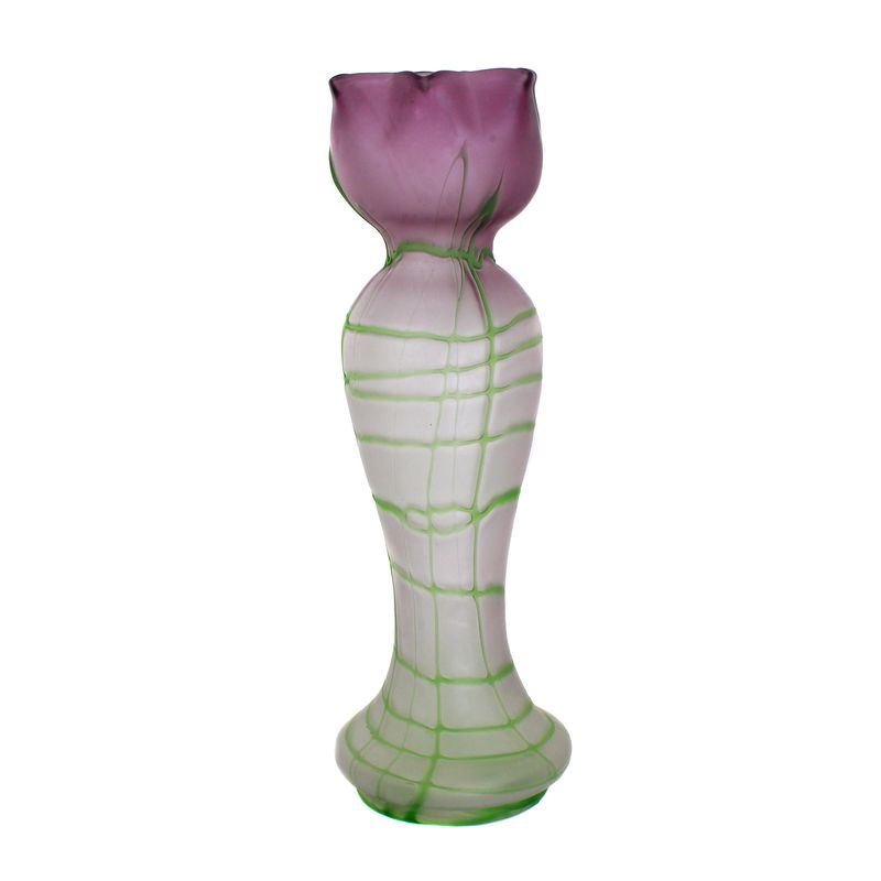 Large articulated vase with violet gradient, Bohemia around 1900
