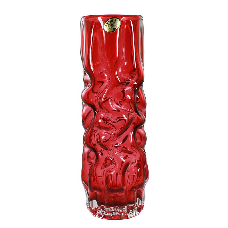Large vase with ruby-red underlay. Design by Pavel Hlava, Brain series.